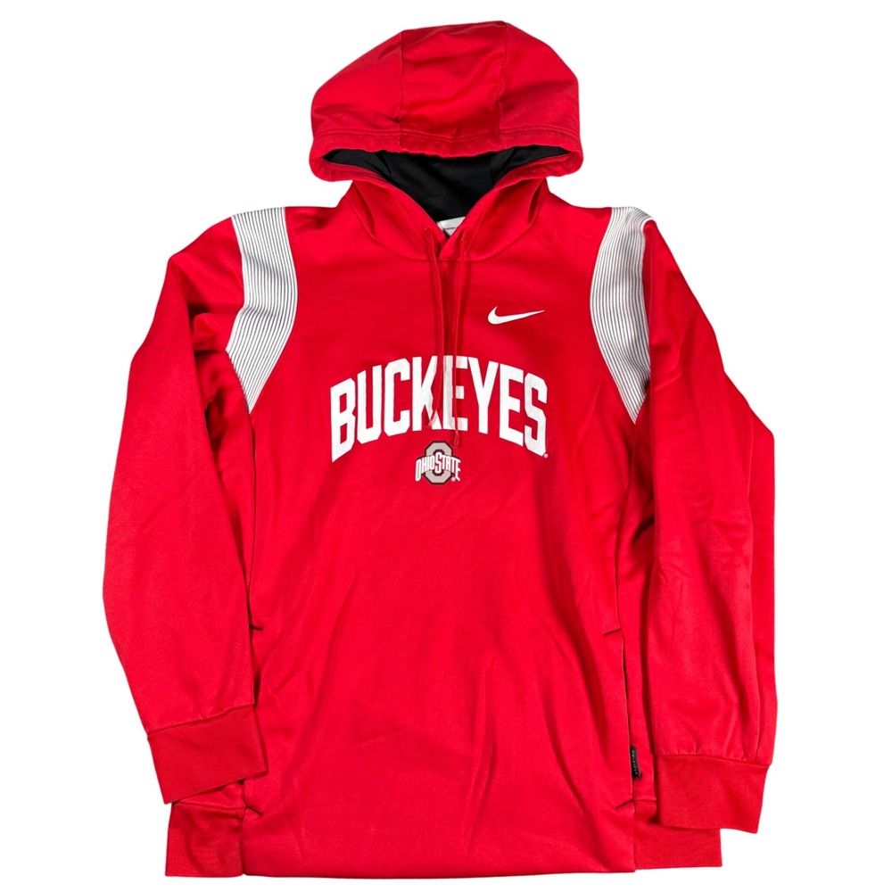 Nike Therma-FIT Ohio State Buckeyes Hoodie Mens Medium Red On-Field Sweatshirt
